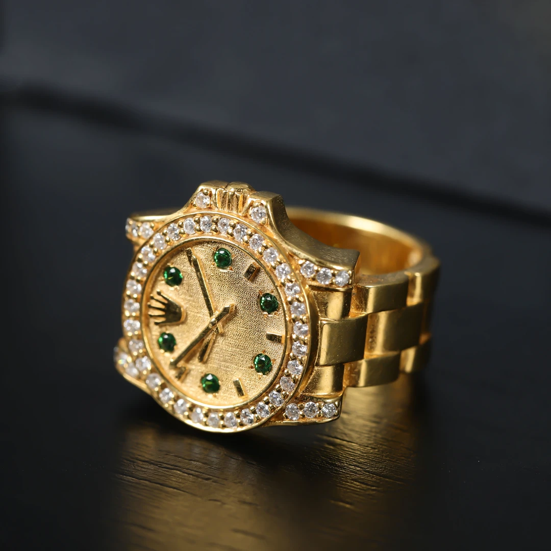 22K金戒指精工文玩黄金配饰可直播间看货