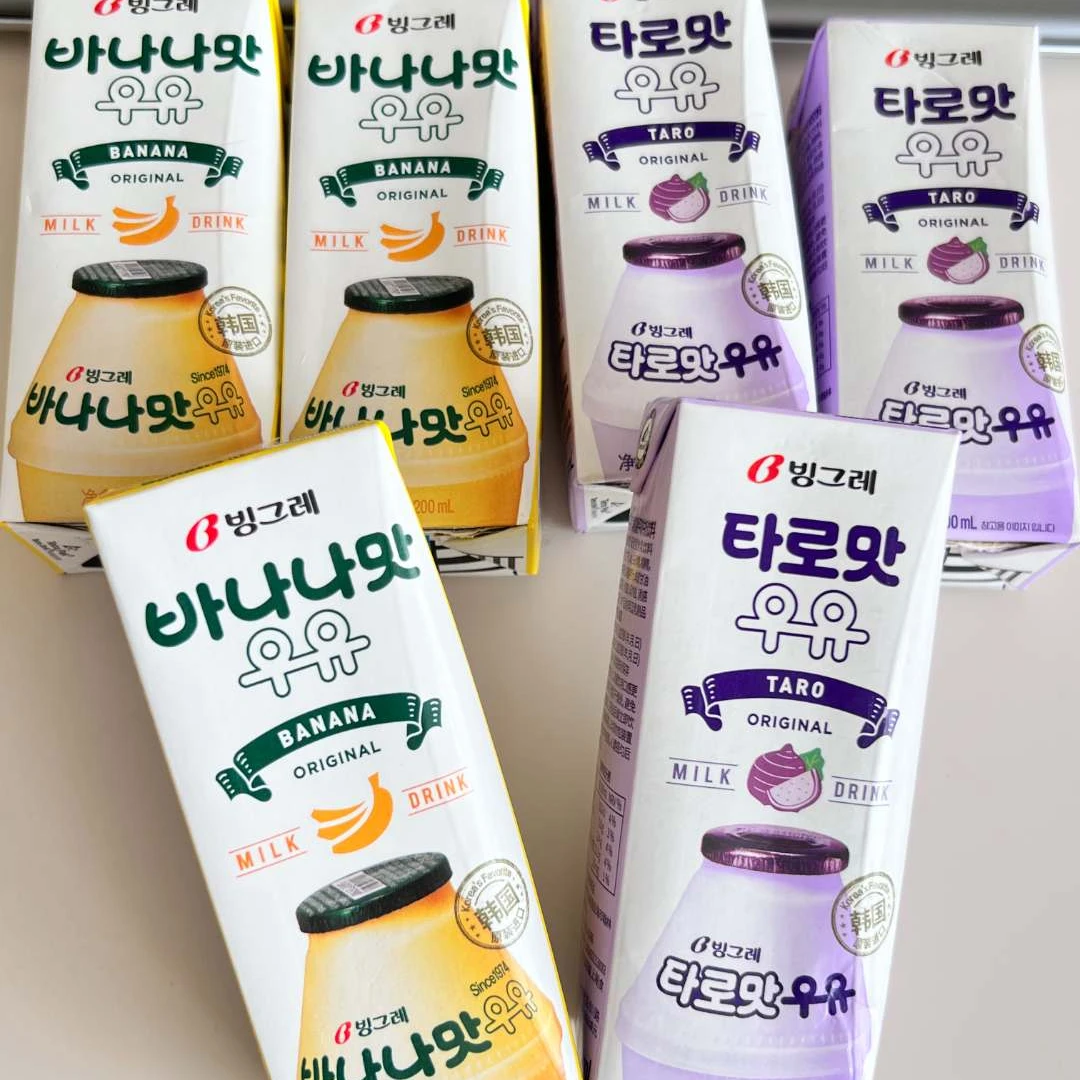 【2月5日发货】（期至25.2.11）宾格瑞香蕉味香芋味牛奶饮料200ml