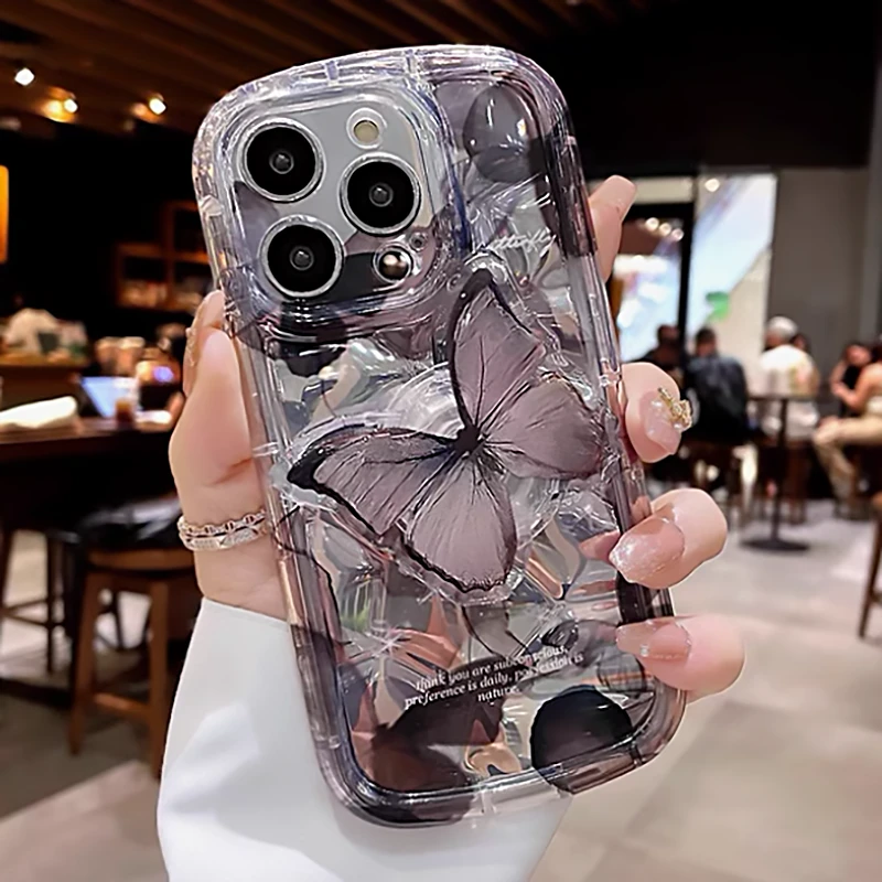 网红ins水墨渐变蝴蝶苹果14promax手机壳新款iphone13潮牌11/12女