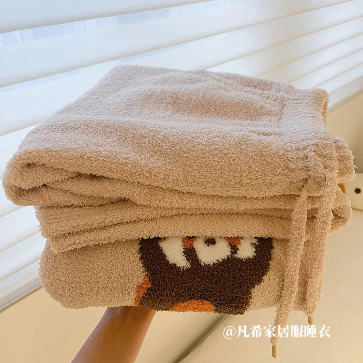 【软绵绵半边绒】慵懒风冬季加厚保暖小狸猫家居服