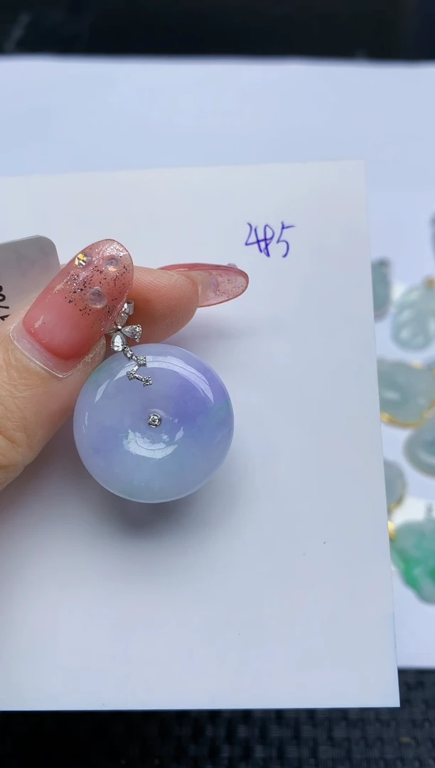 【闪购商品】翡翠挂件18K金镶嵌天然翡翠A货，485