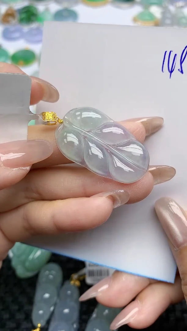 【闪购商品】翡翠挂件18K金镶嵌天然翡翠A货，148