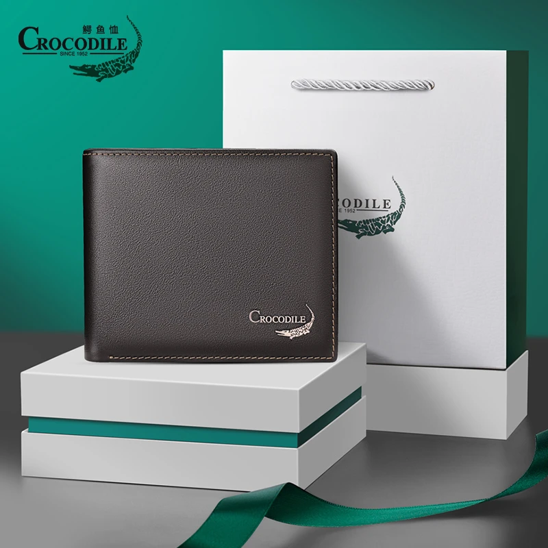 鳄鱼正品男士钱包真皮短款牛皮皮夹钱夹送男友老公爸爸生日礼物