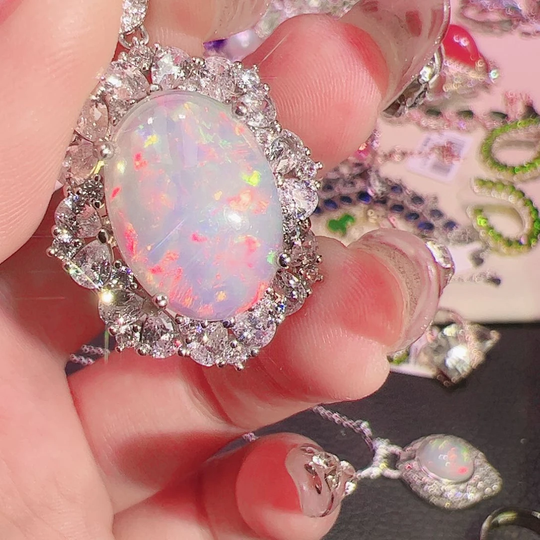 欧泊欧泊吊坠银S925镶嵌