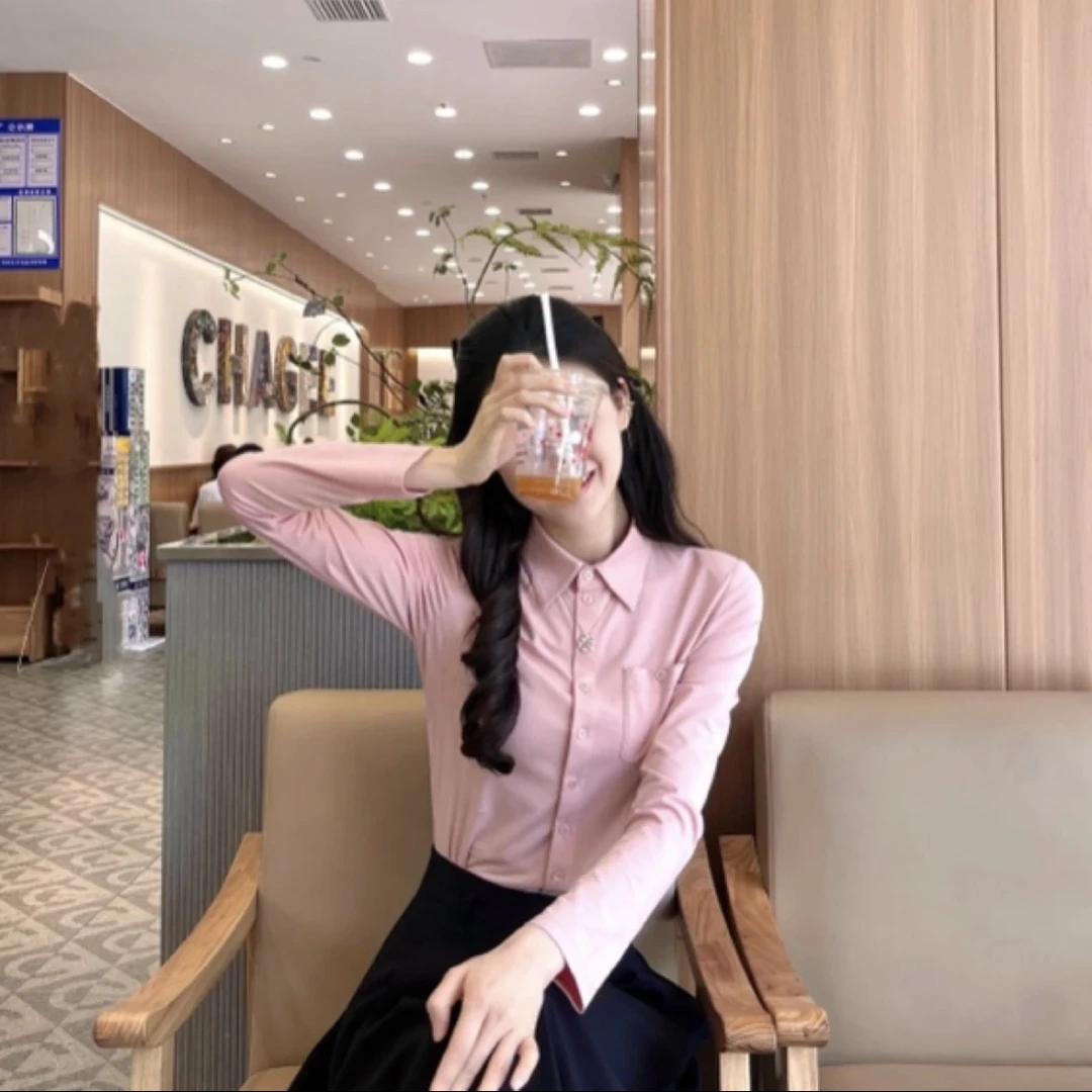 GIRDEAR/哥弟秋冬新款显瘦长袖纯色气质衬衣1300820衬衫时尚百搭