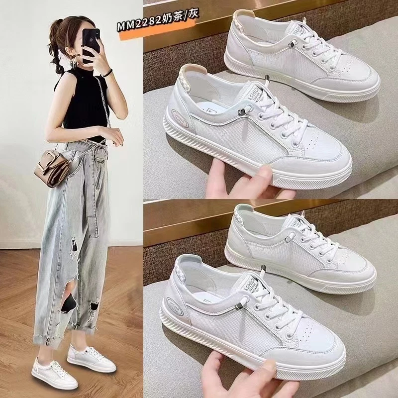 夏季网面透气板鞋小白鞋时尚百搭软底