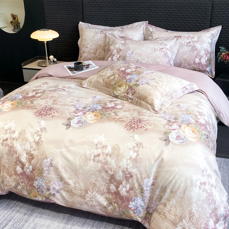 新款印花纯棉全棉四件套小碎花被套被罩简约床单床笠床套四件套