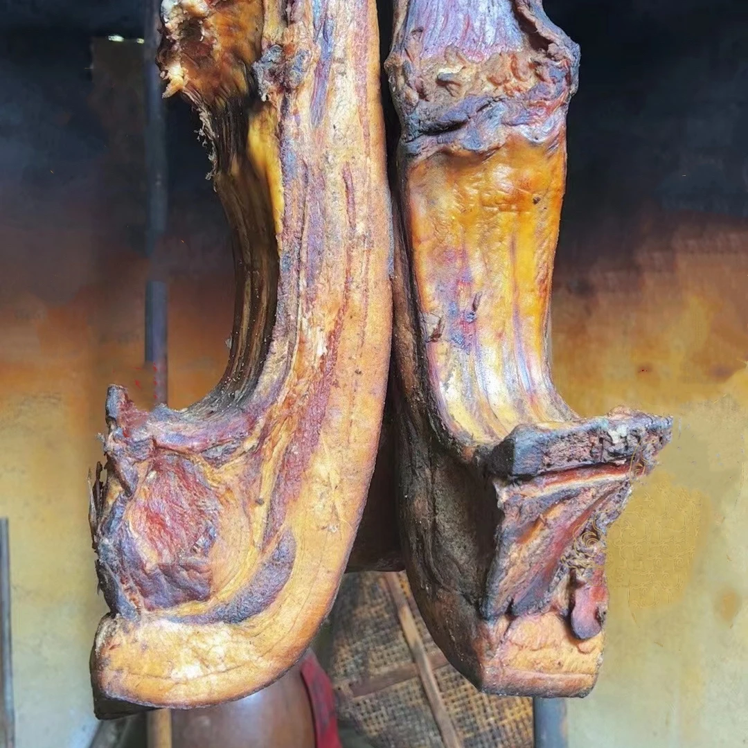 【主播现称】恩施柴火烟熏农家土猪老腊肉整块称五花陈年老腊肉熏制