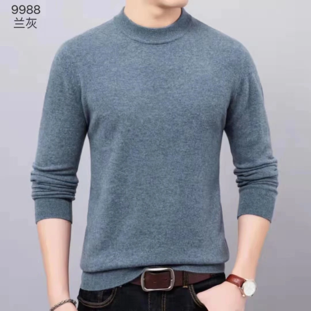 100%绵羊毛，金典时尚男士圆领羊毛衫，品牌源头工厂直销，假一赔十