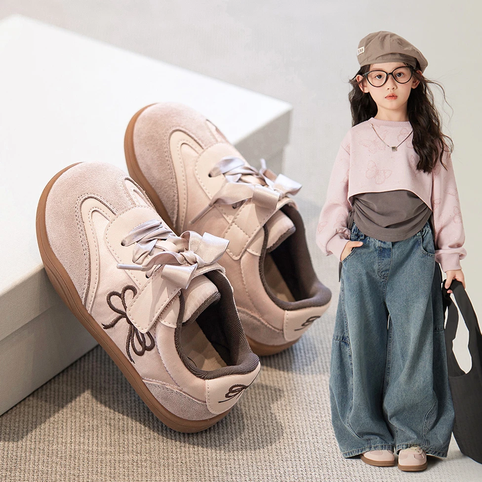 奥莱女童运动鞋春秋款2024新款儿童德训鞋中大童板鞋芭蕾鞋休闲鞋