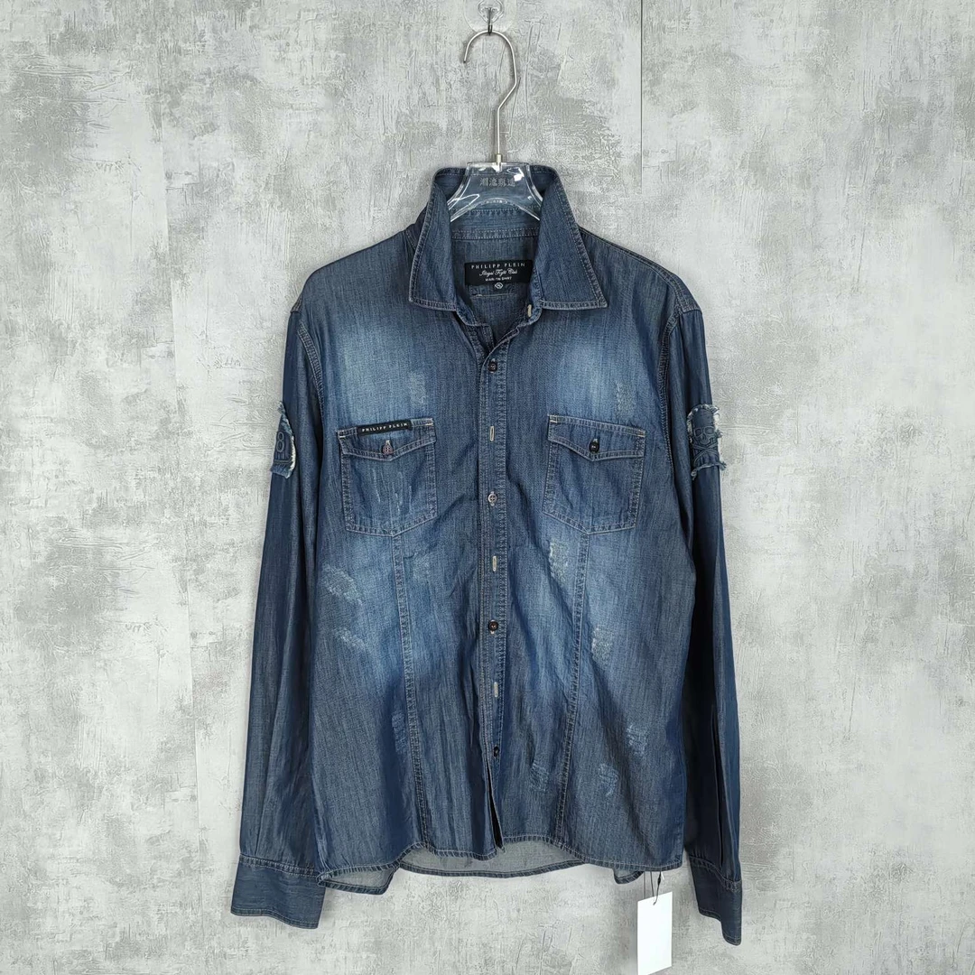 PHILIPP PLEIN PP 牛仔衬衣 xl码 99新 公价4999 xt887118