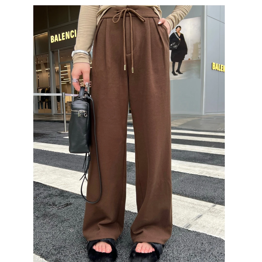 KIKI严选：编号【81112】-YFX家欧洲站秋冬新款高腰拖地显瘦休闲