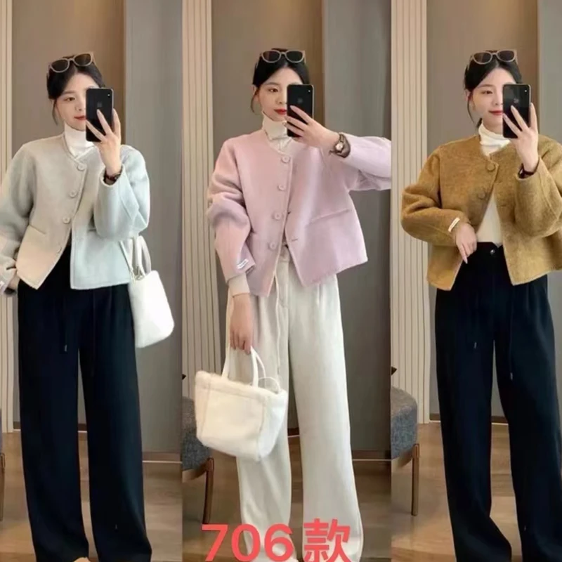 KIKI严选：706-AW家欧洲站春季新款原创单排扣简约口袋大衣外套