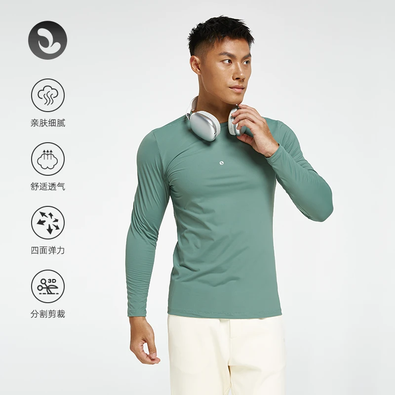 SOSOLEMON 秋冬修身长袖城市机能风圆领训练跑步男速干上衣透气