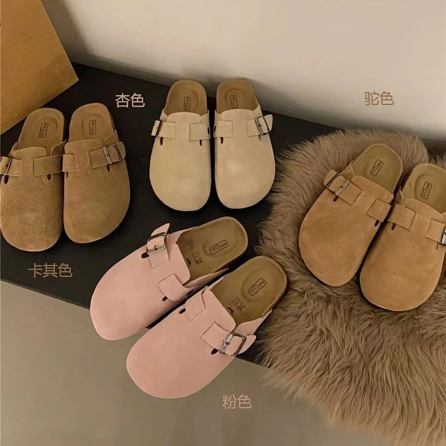 三喜同款勃肯鞋女鞋2025年春季新款森系厚底博肯鞋包头半拖鞋外穿