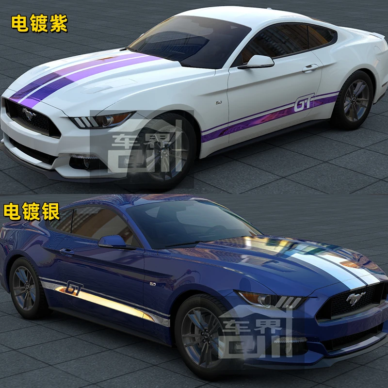 适用于福特野马GT车贴拉花新福睿斯ST改装贴纸电镀个性机盖车身贴