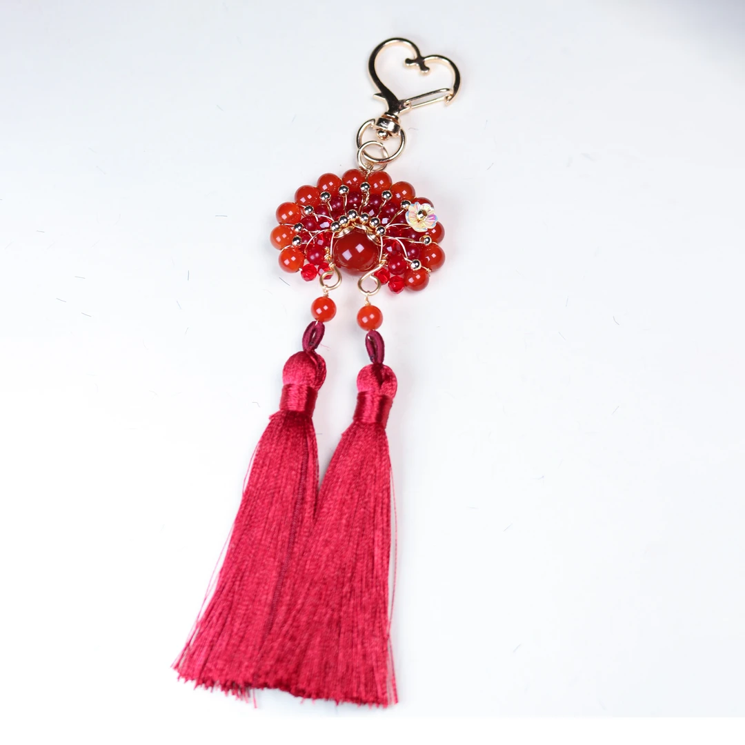 【可傲】经典京剧脸谱刀马旦挂件复古国风挂件红色