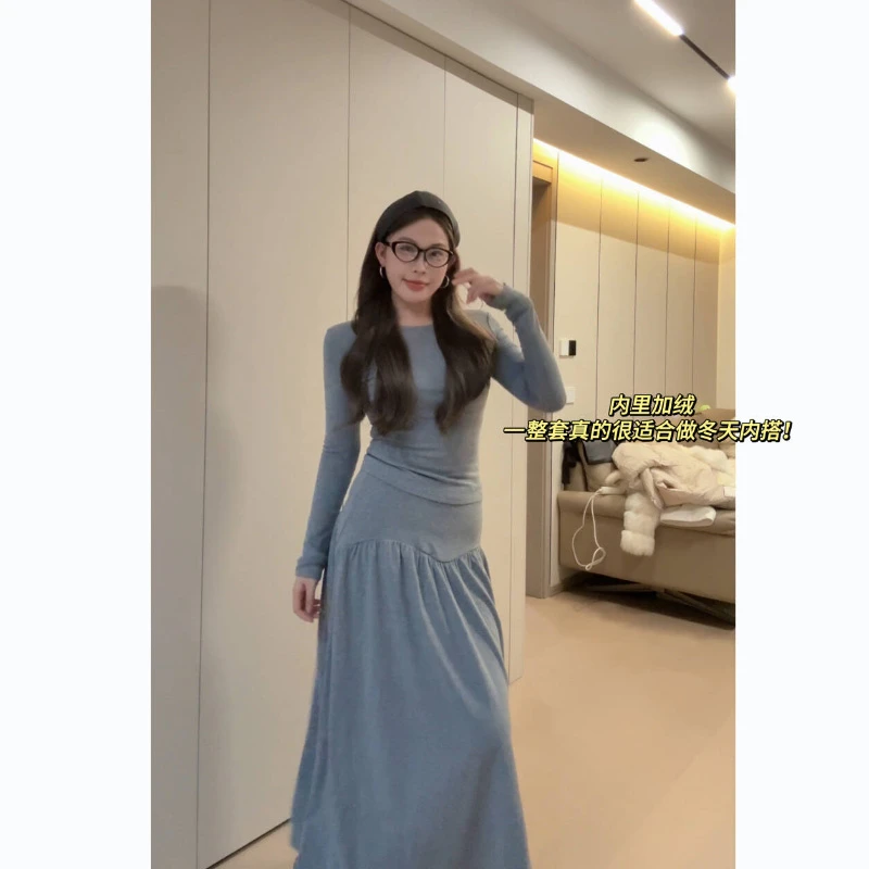 大G.Especial【暖暖入冬】新款时尚显瘦上衣+半裙套装K424Y20048