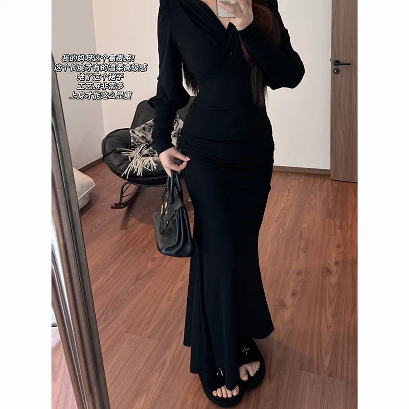 大G.Especial【蛮腰精】V领收腰连衣裙显瘦鱼尾长裙子K424Q18706