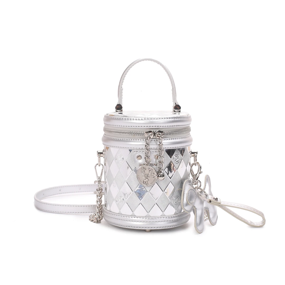 JANITINO/佳妮蒂诺姗姗家新款轻奢风潮流百搭单肩手提水桶包288银