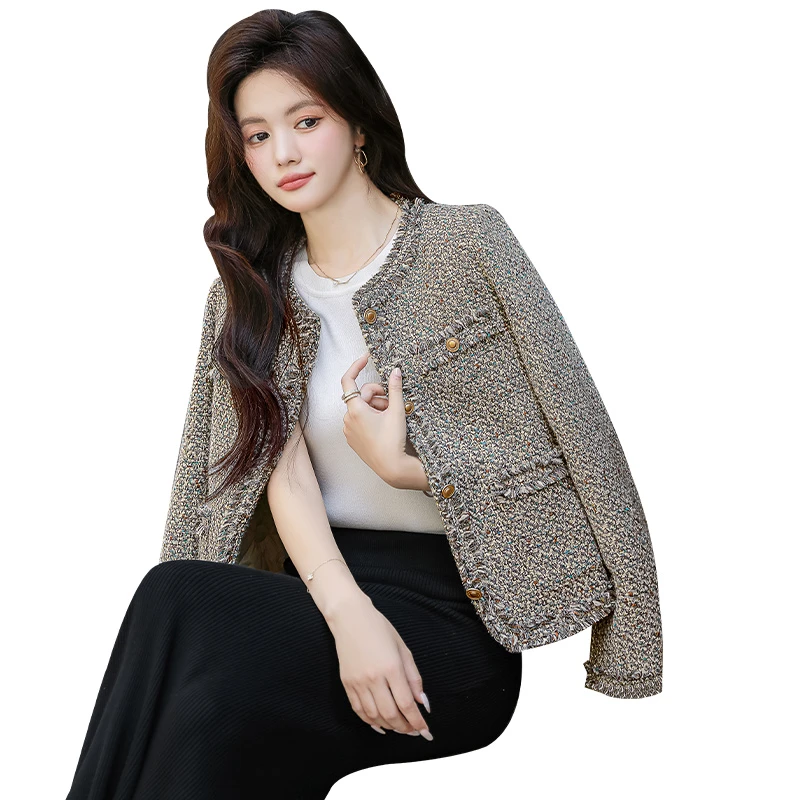 2024冬装新款女装时尚长袖小香风单排扣90绒羽绒外套S34B2881AS