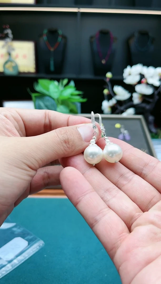 【闪购商品】拼合珍珠（马贝珠）耳饰银S925镶嵌218000