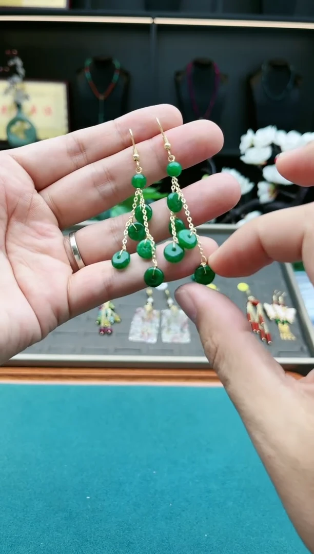 【闪购商品】翡翠耳饰14K金镶嵌528000