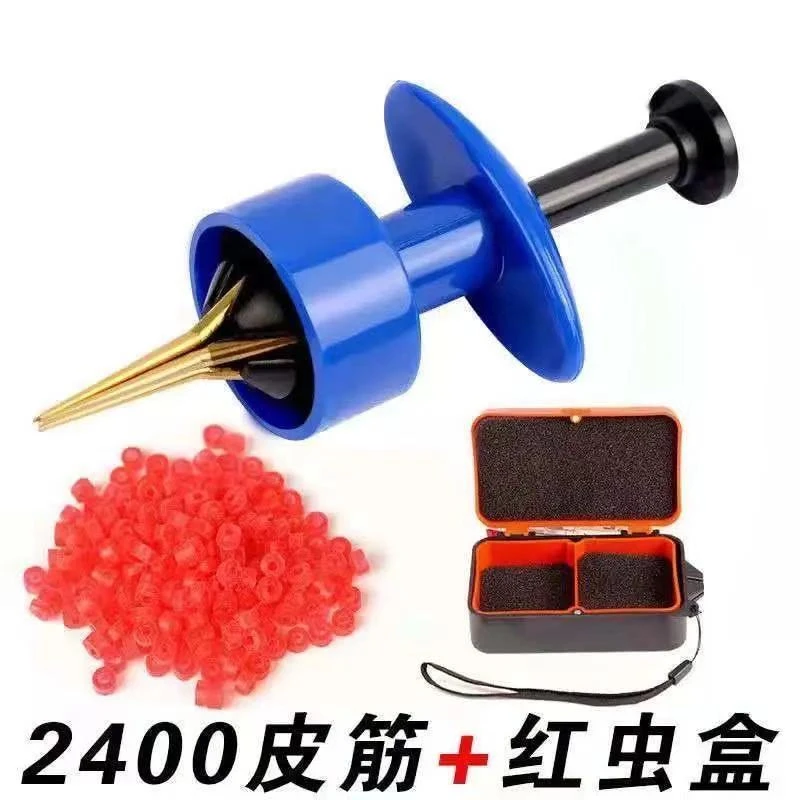 新款红虫夹红虫上饵器快速挂蚯蚓皮筋红虫活饵夹子捆绑器渔具用品