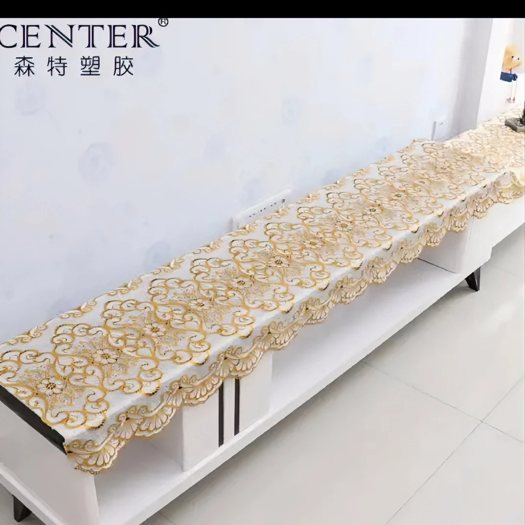 电视柜防水茶几防油免洗防烫长方形透明家用烫金桌布桌面塑胶台布