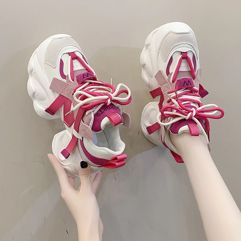 休闲运动鞋女春秋季百搭2025新款女鞋厚底网红老爹鞋女小个子单鞋