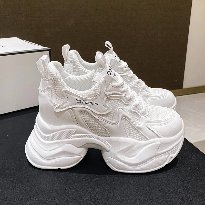 欧洲站内增高10cm老爹鞋女2025春季新款松糕运动鞋厚底小个子女鞋