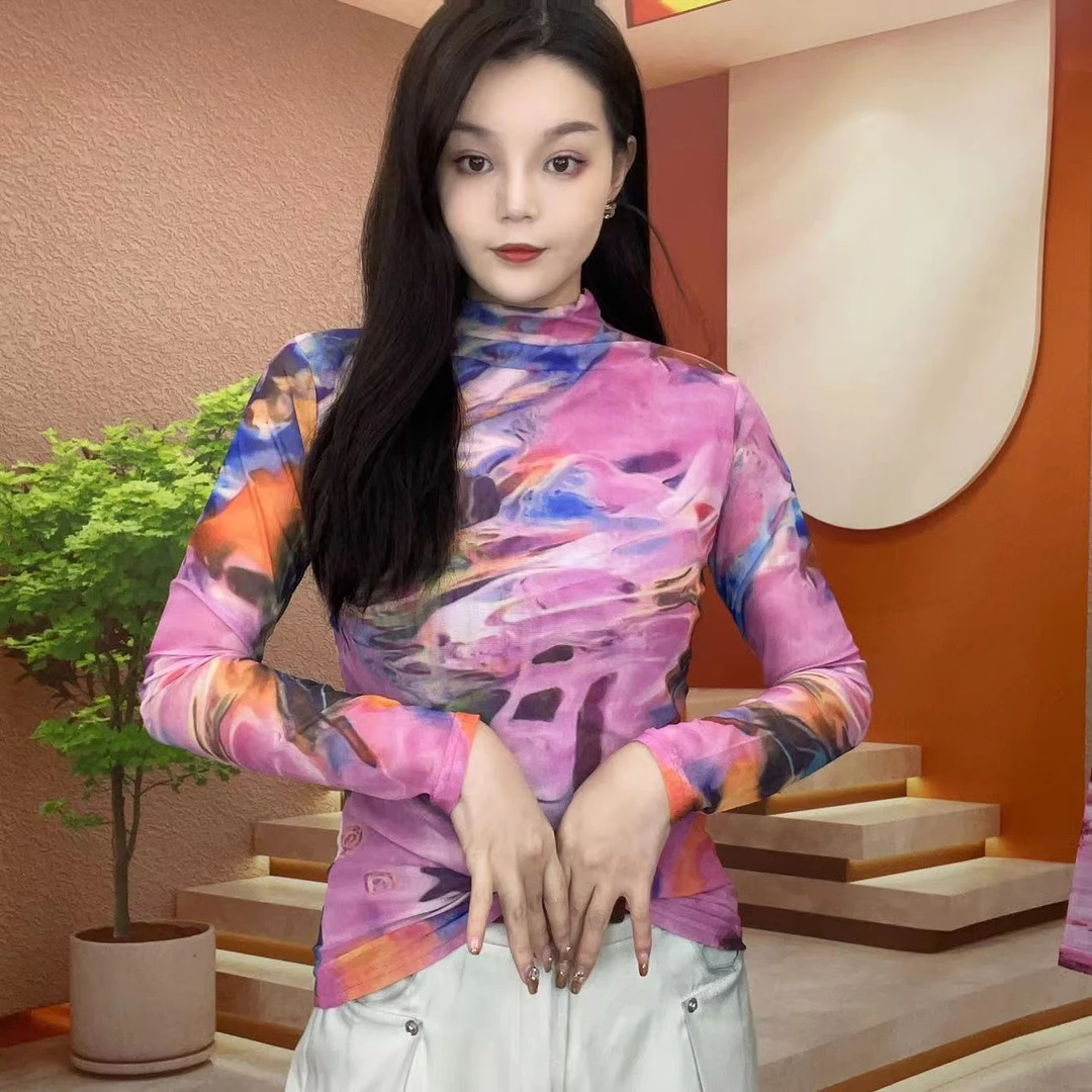 （莹莹推荐）9871粉色水彩上衣