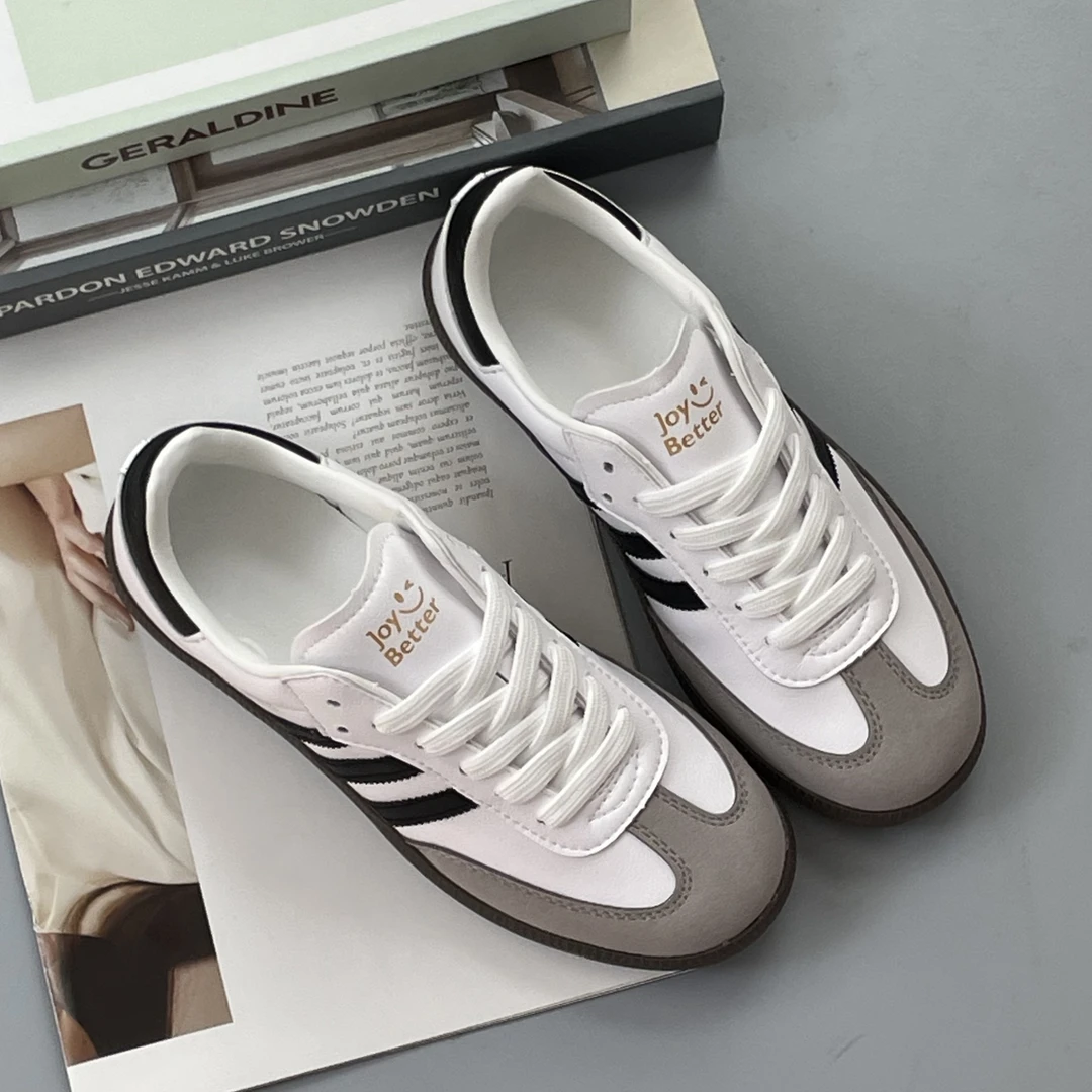 新三叶德训鞋夏季新款男女经典运动休闲小白鞋情侣百搭三条杠板鞋