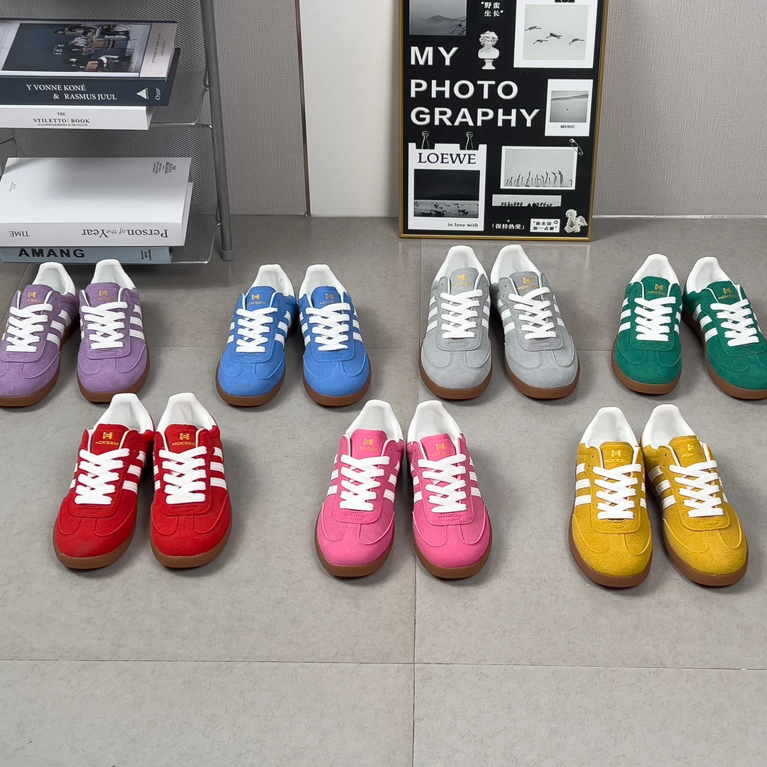 夏季时尚经典彩色德训鞋透气软底休闲潮鞋百搭学生情侣同款休闲鞋