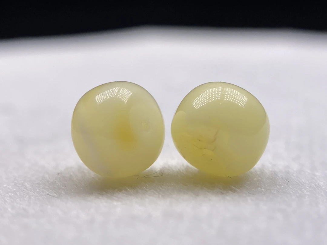 原矿天然琥珀蜜蜡精工老型对珠散珠文玩配饰