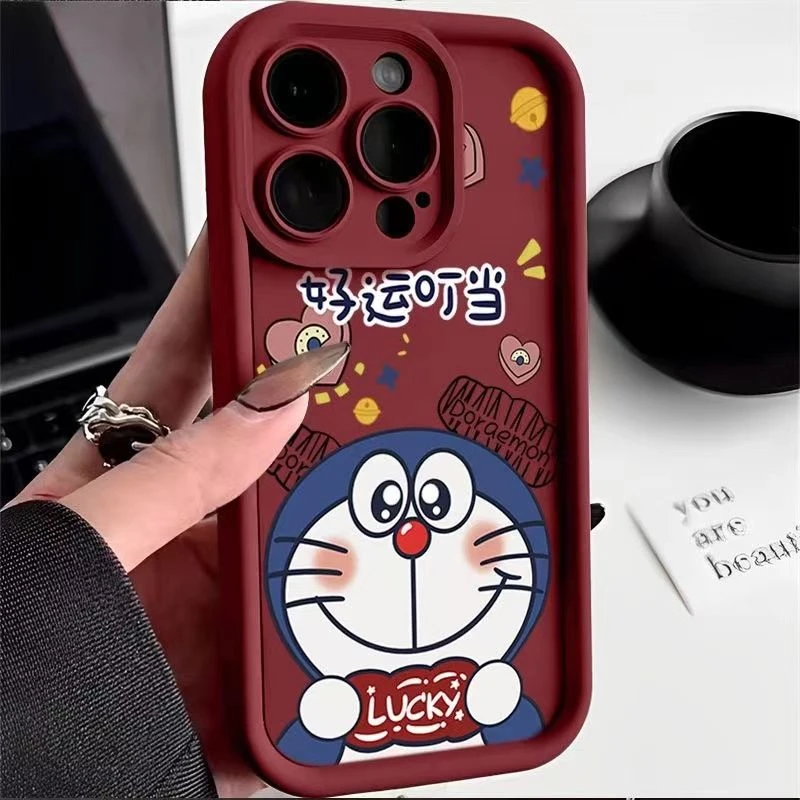 好运叮当猫苹果15pro壳iPhone14卡通13promax高级12pro软11全包XR