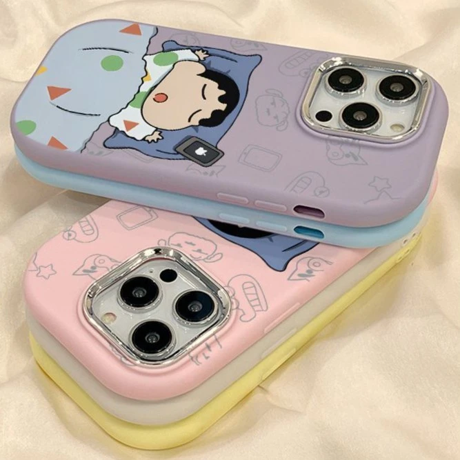 睡觉小新苹果15手机壳14promax潮iphone13pro/12高级11磨砂14plus