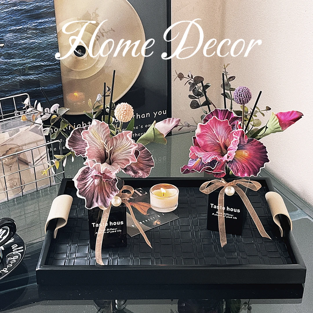 【爱丽丝 】复画鸢尾仿真花假花无火香薰家用室内持久留香花艺摆件