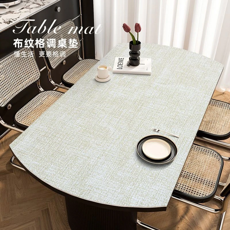 椭圆形桌垫轻奢高级感餐桌布防水防油免洗皮革垫折叠圆桌茶几台布