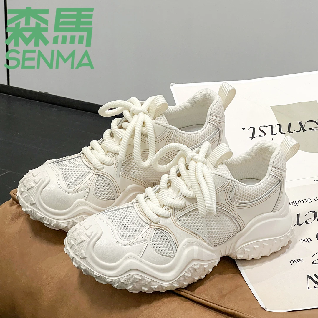 SENMA/森马夏季新款大头老爹鞋百搭新款厚底透气网面休闲运动鞋子