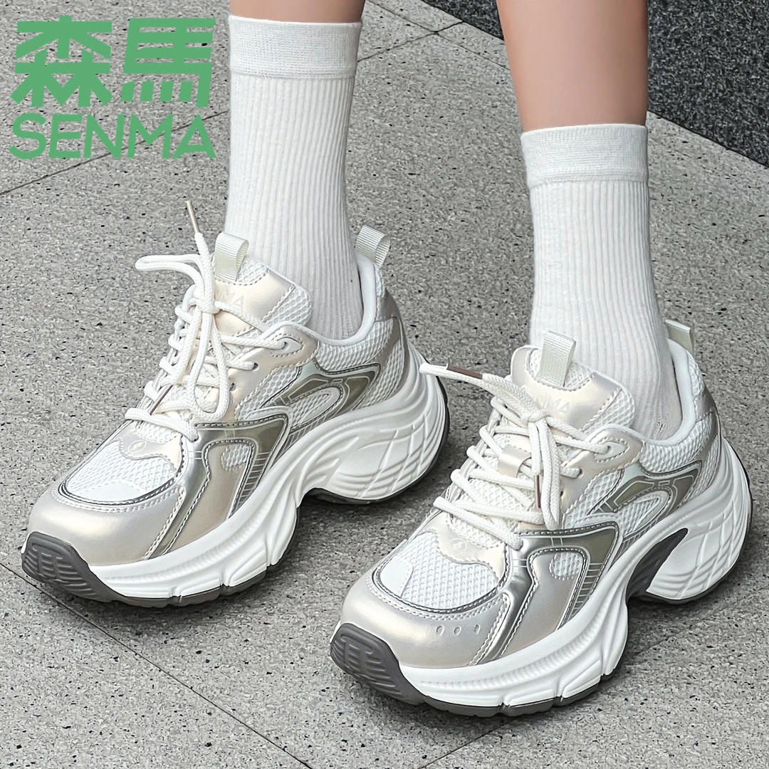 SENMA/森马新款2024春秋爆款老爹鞋运动休闲透气百搭网红跑步女鞋