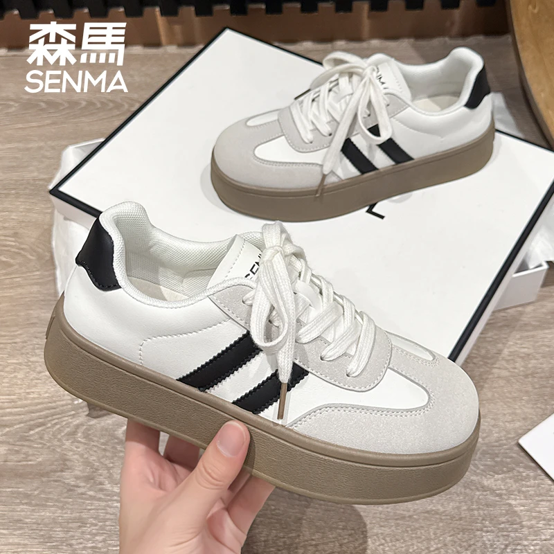 森马秋冬爆款经典百搭德训鞋潮流厚底复古低帮日常时尚休闲鞋
