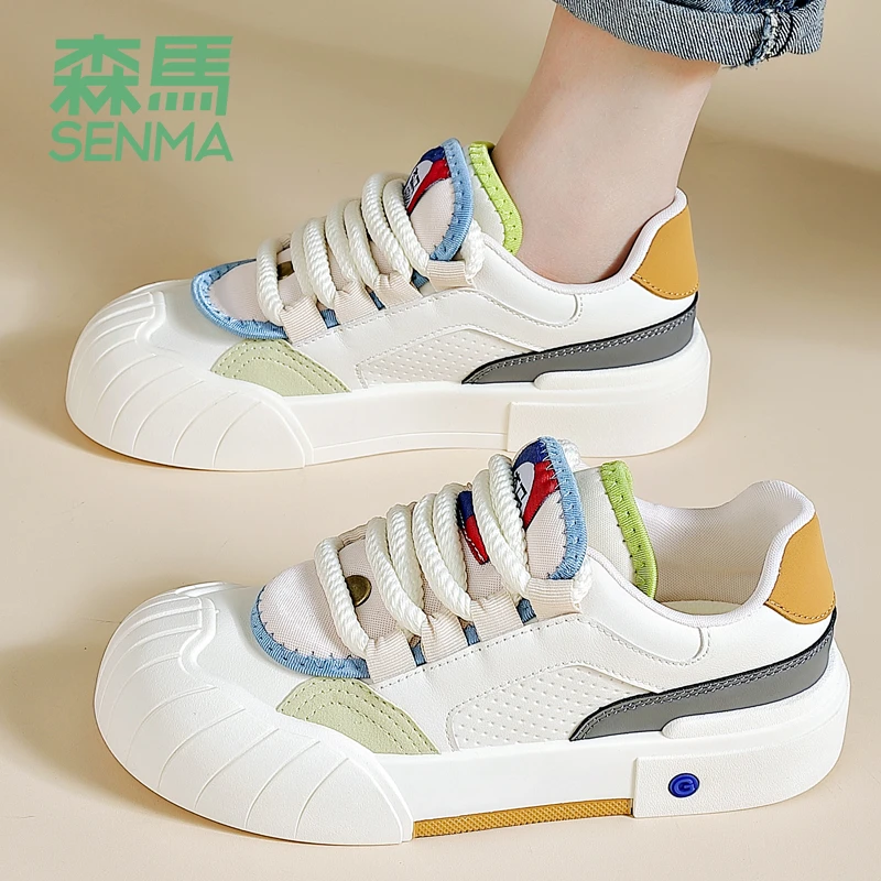 SENMA/森马春秋时尚新款潮流厚底板鞋百搭休闲小众透气运动女鞋