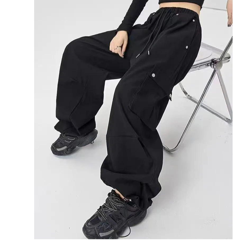 工装裤直筒时尚休闲百搭黑色阔腿宽松高街潮流秋季