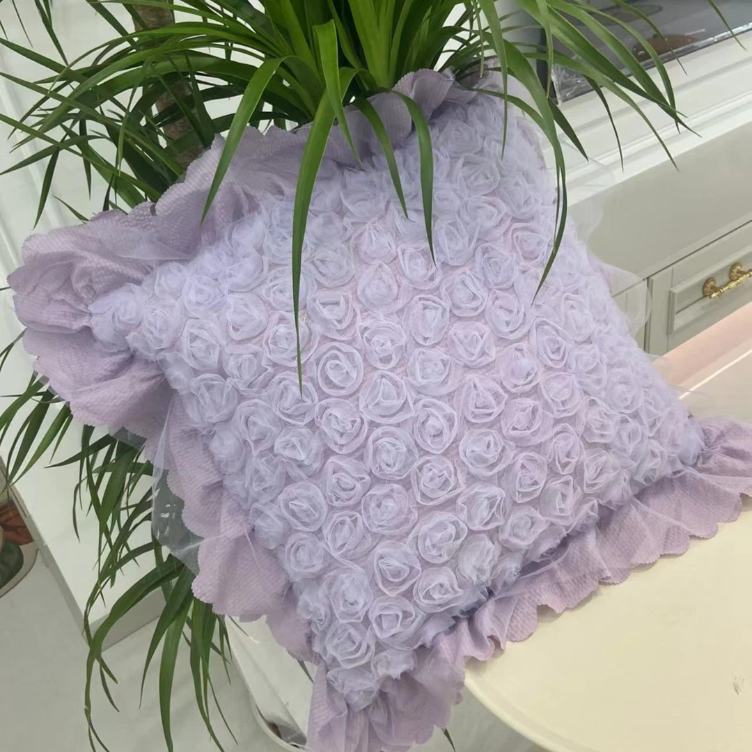 （福利）纯色玫瑰轻奢靠枕抱枕四件套