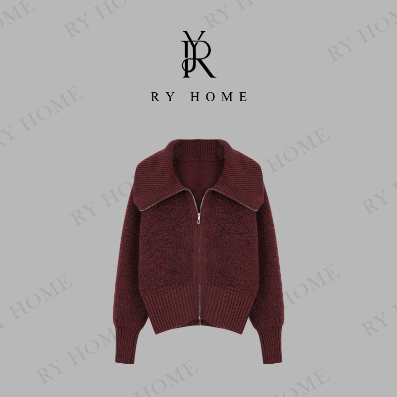 【容雨RYHOME】100%绵羊毛~重磅圈圈毛大翻领开衫外套243M2707