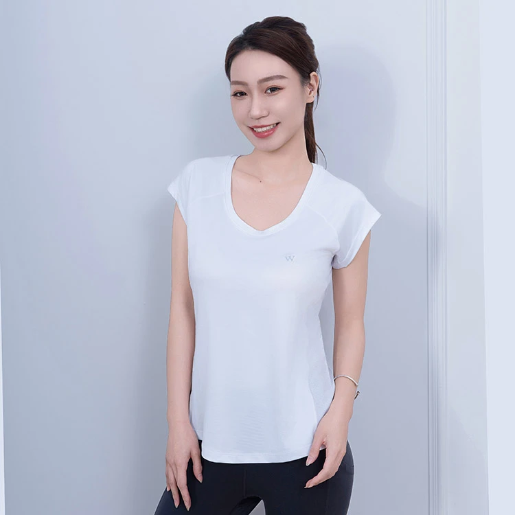 运动短袖T恤女健身跑步外穿背心拼接透气抗皱瑜伽服