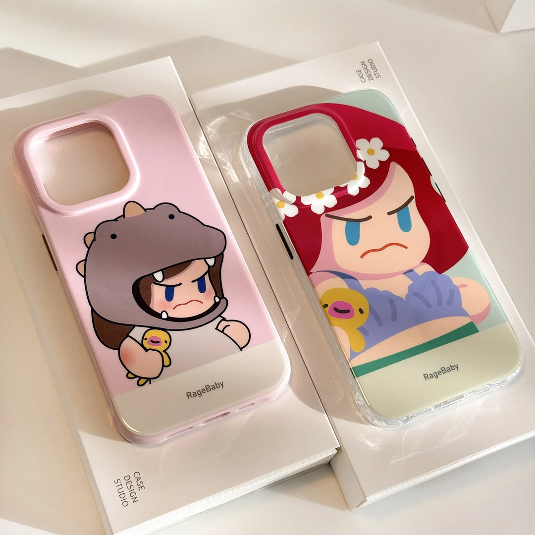 RageBaby怒宝返场第三弹 四代双层IMD粉边透明边磁吸二合一手机壳