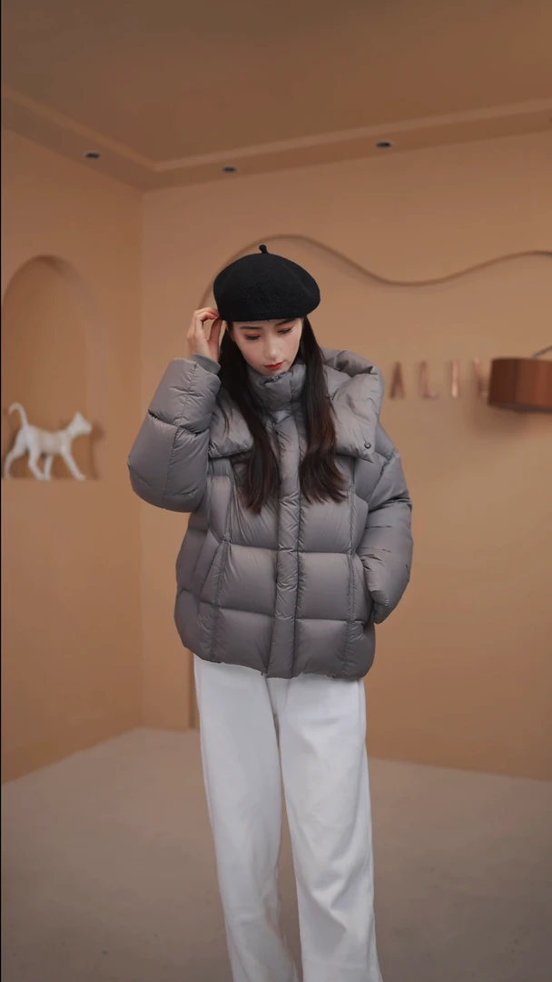 Luccalily/卢卡莱丽韩版时尚短款90新升级保暖白鹅绒服女冬季HH