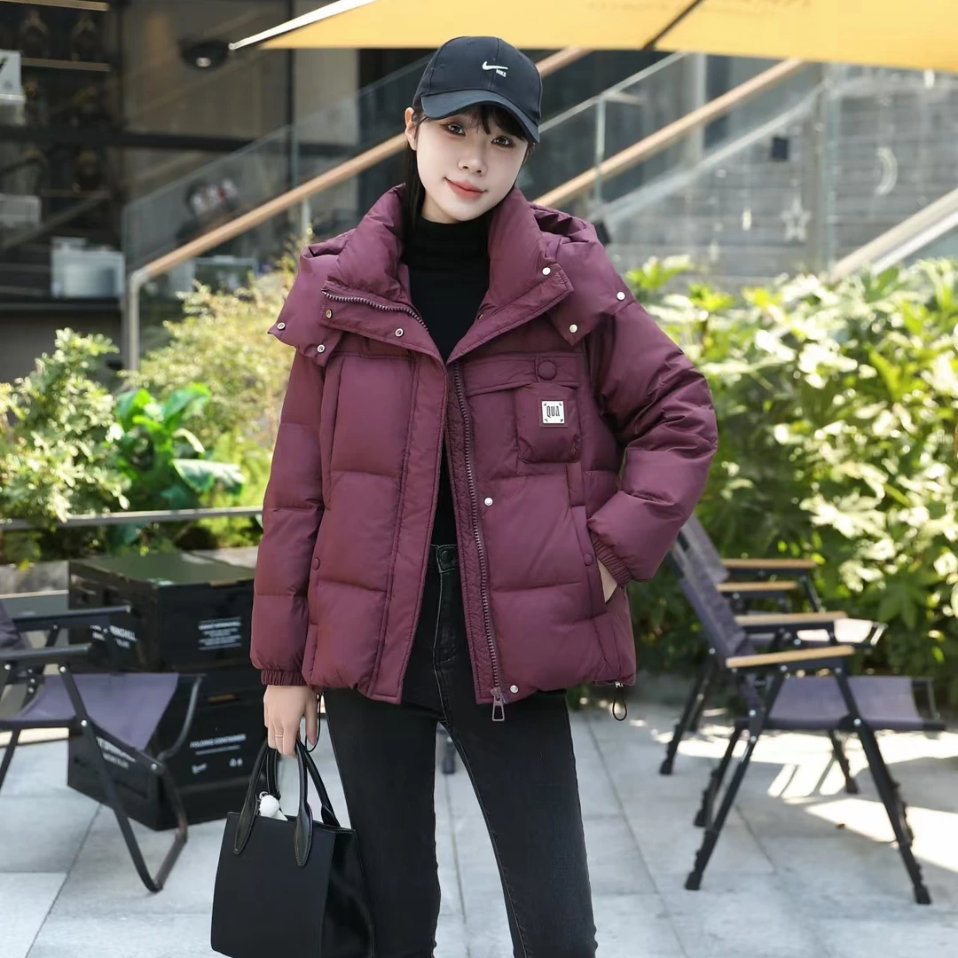 冬季新款大码时尚休闲减龄白鸭绒羽绒服宽松保暖2024冬季